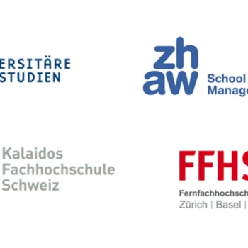 Anbieter von Fernstudien in der Schweiz. Quellen: FernUni, Kalaidos, FFHS, ZHAW