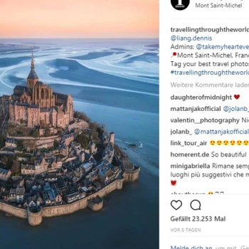 1. Mont-Saint-Michel bei Sonnenuntergang.