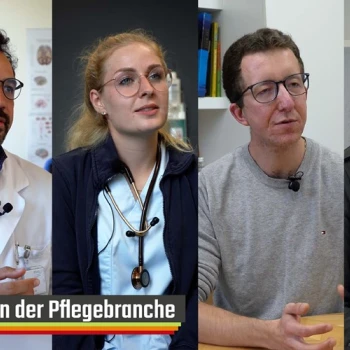 Videoserie, die verschiedene Berufe aus der Pflegebranche mit ihren Chancen und Schwierigkeiten vorstellt