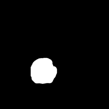 Damit der Roboter den Ball mit der Kamera erkennen kann, muss er jedes Einzelbild mehrfach filtern. Am Schluss erhält er ein binäres Bild, auf dem alle Flächen sichtbar sind, die einem Ball entsprechen können.