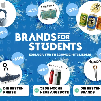 Noch bis 5. Januar 2025 erhältst du einen zusätzlichen Rabatt von CHF 10.- bei Brands for Students