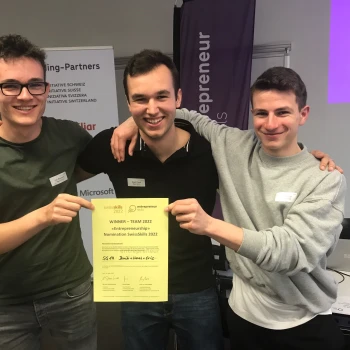 Eric Bouwer, Noah Piqué und Janik Meier (v.l.n.r.) am Selektionstag in St. Gallen
