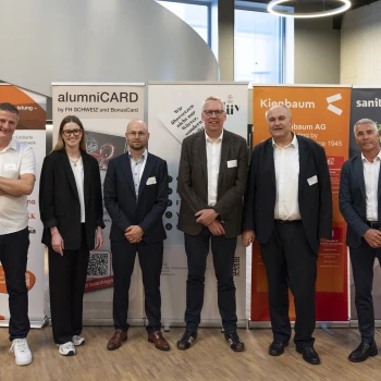 Florent Cosandey (Cartier), Regina Ebnöther (Linguista), Johan Vonlanthen (Groupe-E, Cavo-Pass), Alex Friedl (Sanitas), Prof. Dr. Jochen Schellinger (BFH) & Paul Trüssel (Kienbaum)
