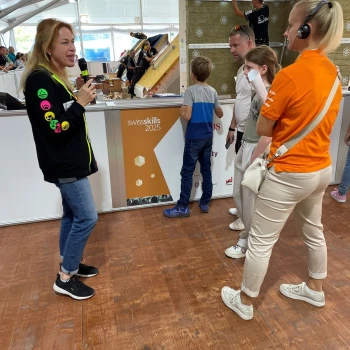 Kristina Delitte am Stand der Berufe 