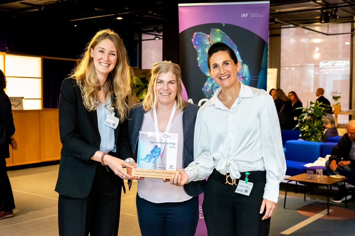 Team «Project ReBalancer» - von li. nach re: Saskia Neumann (DART Lab Lake Lucerne Institute), Simone Eicher (IAF, OST), Dr. Friederike Schulte (SturzZentrum Schweiz)