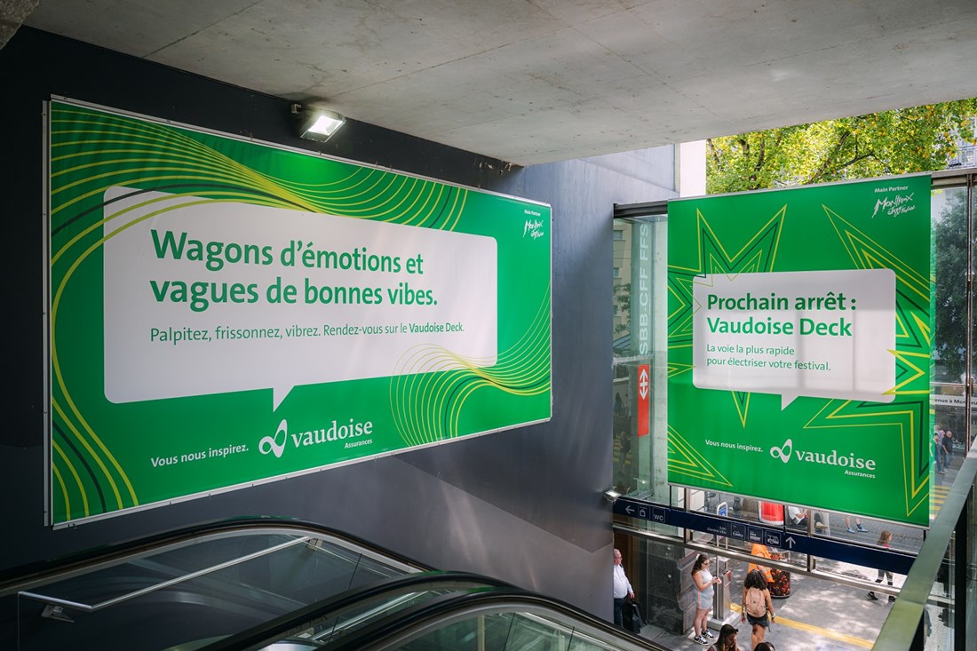 Kommunikationskampagne am Bahnhof von Montreux