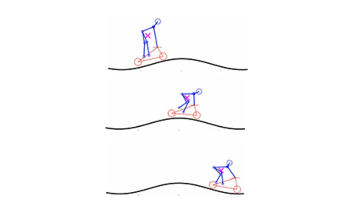 Abb. 2: Visualisierung der optimalen Bewegungsform des Energy Pumping beim BMX-Fahren.