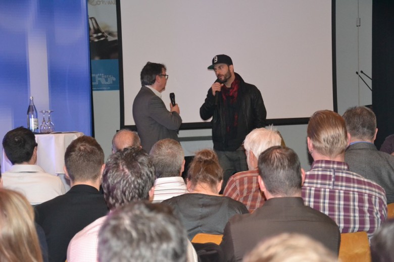 2014 DV HTW Chur (heute: FH Graubünden): mit Rapper Bligg (Marco Bliggensdorfer) und anschliessendem Konzertbesuch