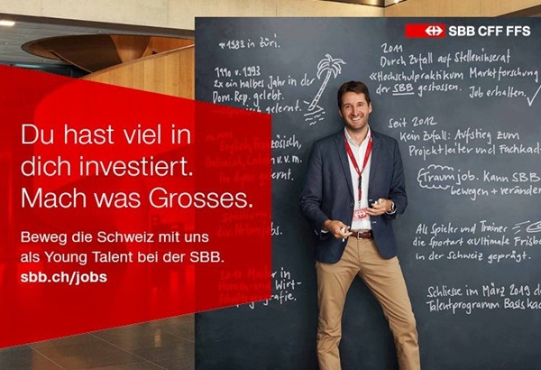 Als Young Talent mit der SBB die Schweiz bewegen Als Young Talent mit der SBB die Schweiz bewegen