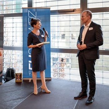 Regina Durrer (Nationalrätin, Beirätin FH SCHWEIZ) & Andreas Schönenberger (CEO Sanitas)