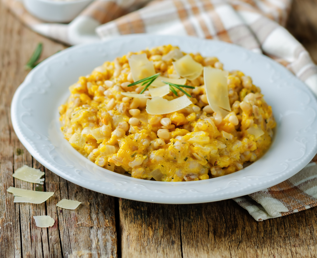 Risotto mal anders: Aus Gerste und Kürbis lässt sich ein feines Gerstotto zubereiten. Risotto mal anders: Aus Gerste und Kürbis lässt sich ein feines Gerstotto zubereiten.